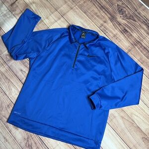 NIKE Dri-Fit 1/3 Zip Up Performance Jacket Sweatshirt Blue Men’s Size XXL